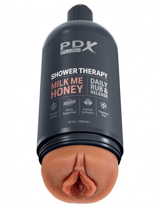 Мастурбатор-вагина цвета карамели Shower Therapy Milk Me Honey - Pipedream - в Нижнекамске купить с доставкой