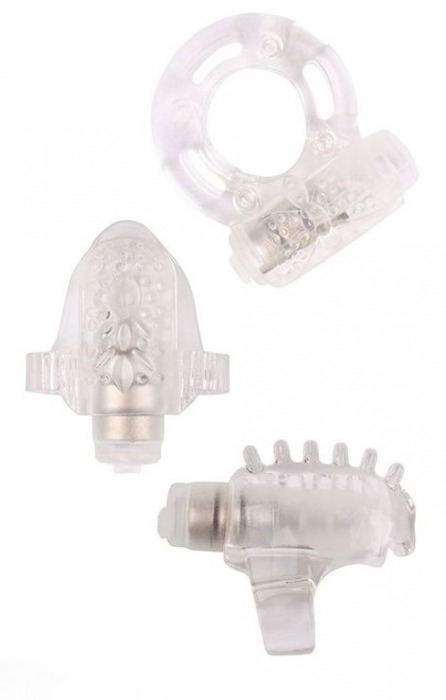 Набор из 3 прозрачных эрекционных колец с вибрацией Teasers Ring Kit - Chisa - в Нижнекамске купить с доставкой