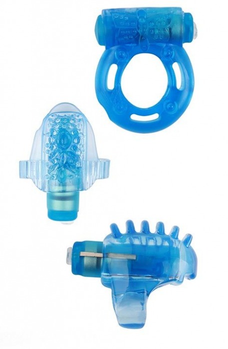 Набор из 3 синих эрекционных колец с вибрацией Teasers Ring Kit - Chisa - в Нижнекамске купить с доставкой