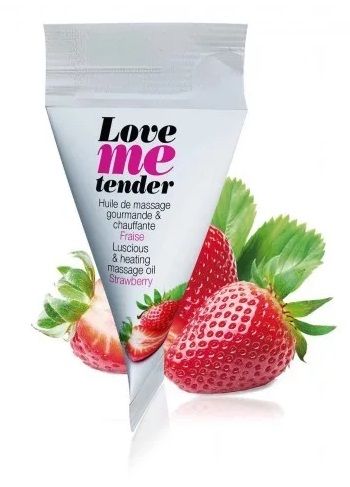 Съедобное согревающее массажное масло Love Me Tender Strawberry с ароматом клубники - 10 мл. - Love to Love - купить с доставкой в Нижнекамске