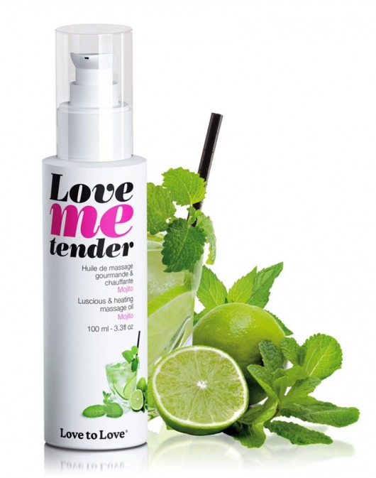 Съедобное согревающее массажное масло Love Me Tender Mojito с ароматом мохито - 100 мл. - Love to Love - купить с доставкой в Нижнекамске