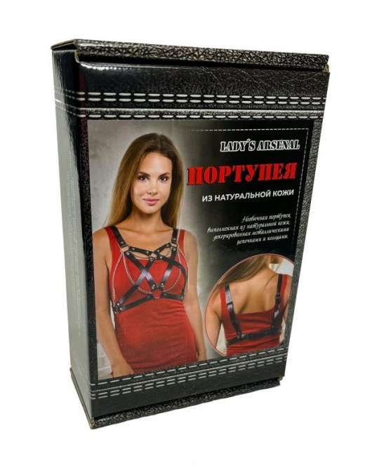 Портупея из натуральной кожи с цепочками - БДСМ Арсенал - купить с доставкой в Нижнекамске