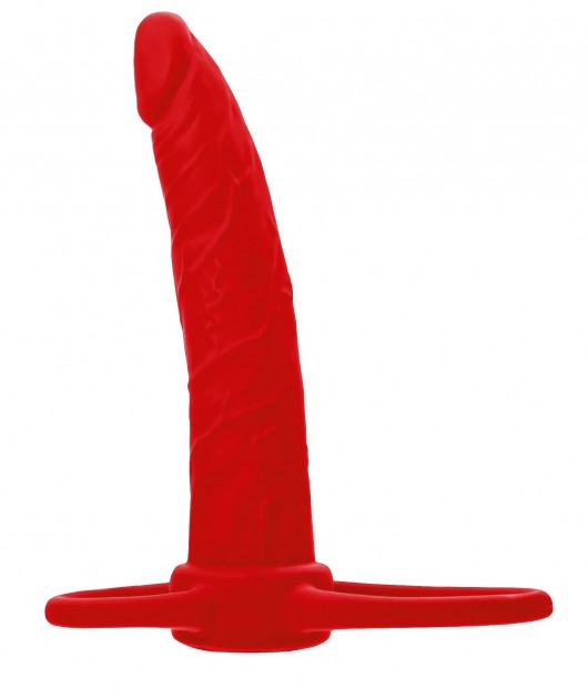 Красная насадка на пенис для двойного проникновения Black Red - 16,5 см. - ToyFa - купить с доставкой в Нижнекамске