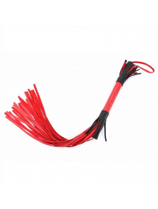 Красно-черная плетка из натуральной кожи - 51 см. - БДСМ Арсенал - купить с доставкой в Нижнекамске