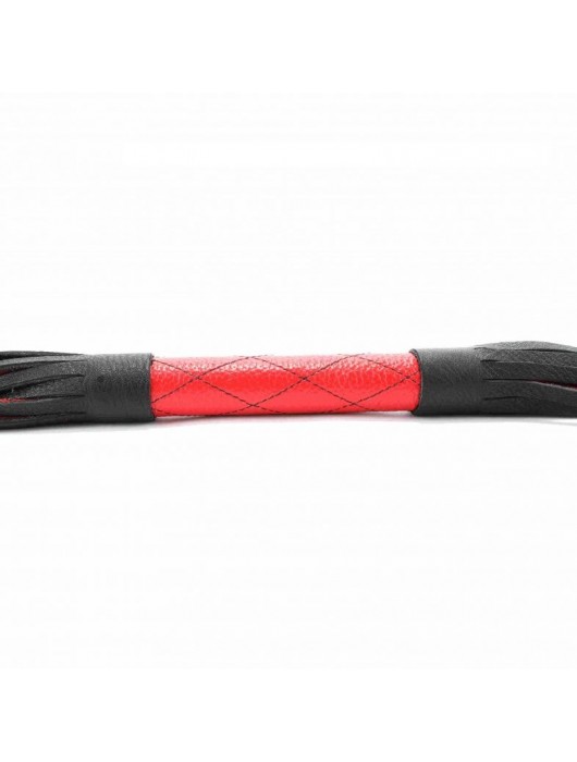 Красно-черная плетка из натуральной кожи - 51 см. - БДСМ Арсенал - купить с доставкой в Нижнекамске