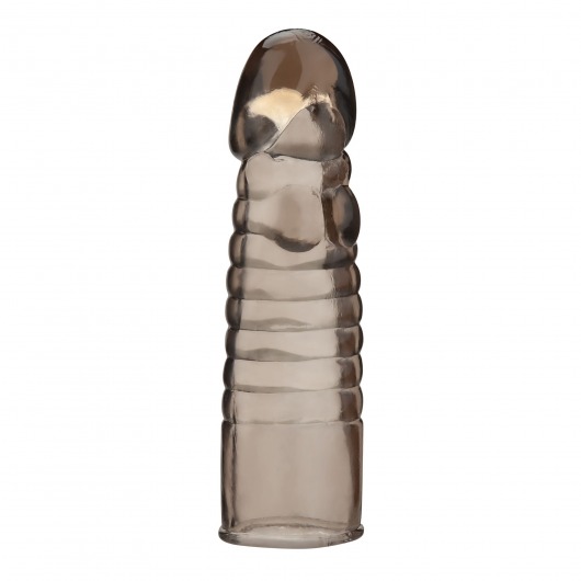 Дымчатая насадка-удлинитель Ribbed Realistic Penis Enhancing Sleeve Extension - 15,2 см. - BlueLine - в Нижнекамске купить с доставкой