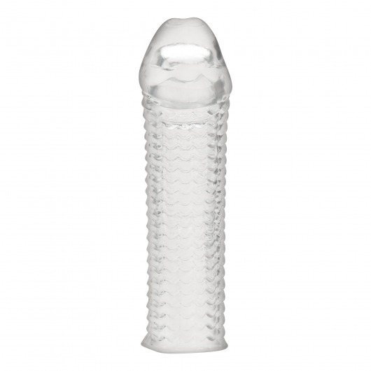 Текстурированная насадка на пенис Clear Textured Penis Enhancing Sleeve Extension - 16,5 см. - BlueLine - в Нижнекамске купить с доставкой