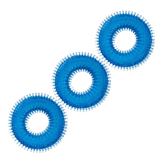 Комплект из трех голубых колец для эрекции 3-Pack Ultra-Stim Stretch Cock Rings - BlueLine - в Нижнекамске купить с доставкой