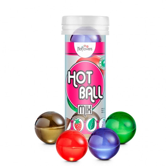 Ароматизированный лубрикант Hot Ball Mix на масляной основе (4 шарика по 3 гр.) - HotFlowers - купить с доставкой в Нижнекамске