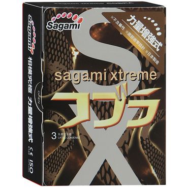 Суженные к основанию презервативы Sagami Xtreme COBRA - 3 шт. - Sagami - купить с доставкой в Нижнекамске