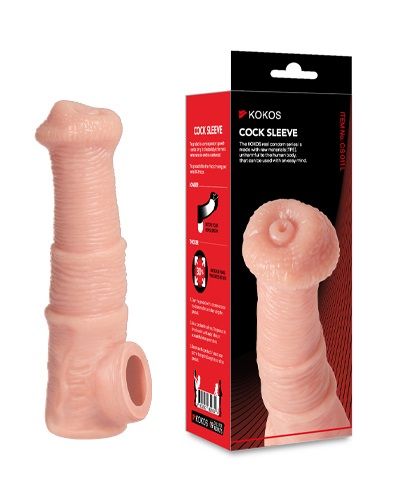 Телесная фантазийная насадка на член Cock Sleeve Size M - KOKOS - в Нижнекамске купить с доставкой