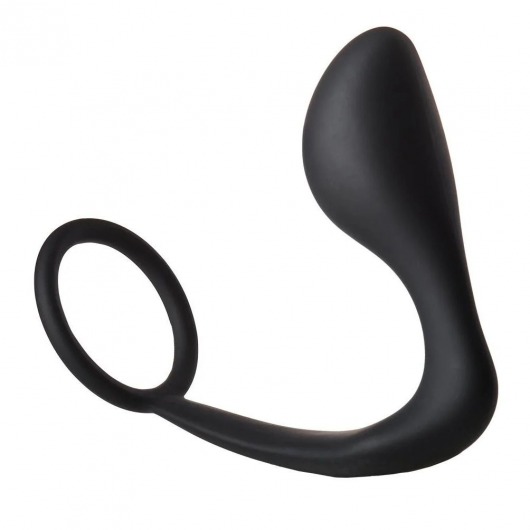 Черное эрекционное кольцо с анальной пробкой Anal Plug With Cockring - Dream Toys - в Нижнекамске купить с доставкой