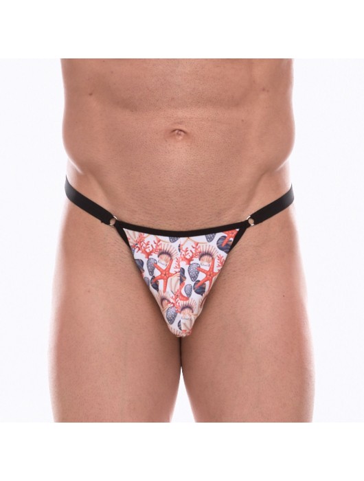 Мужские трусы-тонги с принтом в виде разноцветных ракушек - Don Moris купить с доставкой