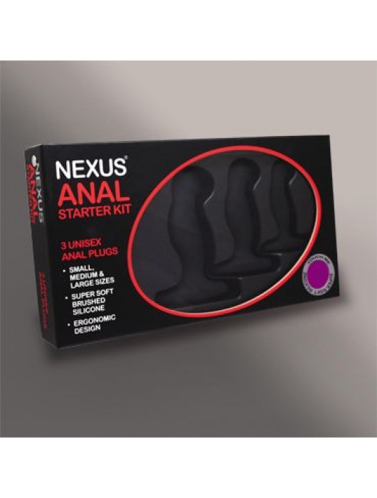 Набор из 3 массажеров простаты чёрного цвета NEXUS ANAL STARTER KIT - Nexus Range - в Нижнекамске купить с доставкой