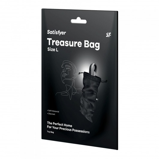 Черный мешочек для хранения игрушек Treasure Bag L - Satisfyer - купить с доставкой в Нижнекамске