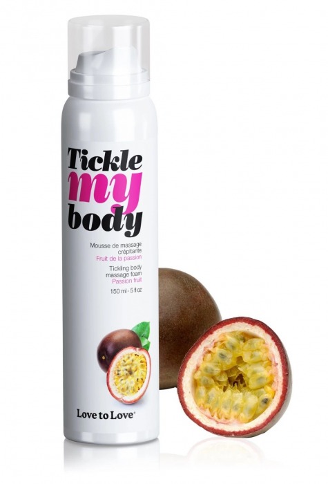 Массажная хрустящая пенка Tickle my body с ароматом маракуйи - 150 мл. - Love to Love - купить с доставкой в Нижнекамске