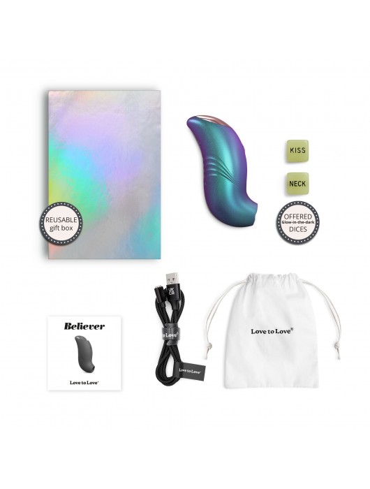 Бирюзовый вакуум-волновой стимулятор Believer - Love to Love