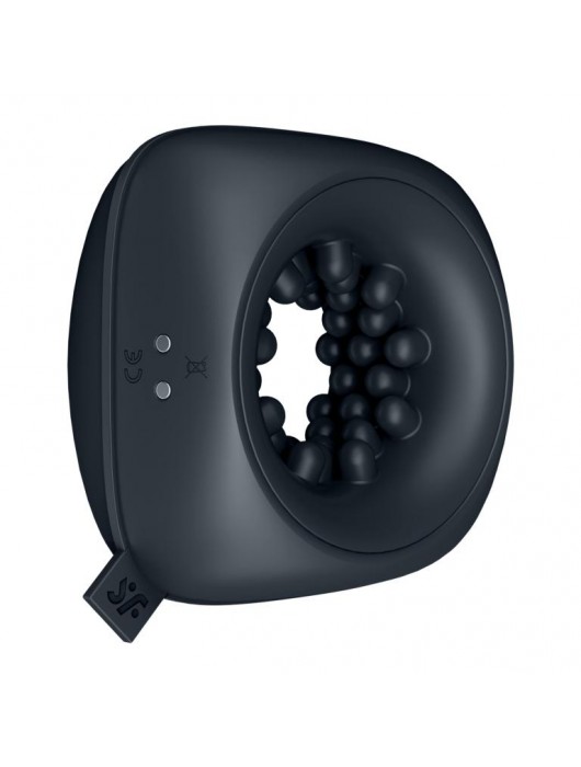 Черный мужской вибромассажер Ring Stroker - Satisfyer - в Нижнекамске купить с доставкой