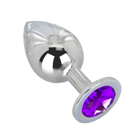 Большой плаг из стали с фиолетовым кристаллом Violet Dream - 9,5 см. - Erotic Fantasy - купить с доставкой в Нижнекамске