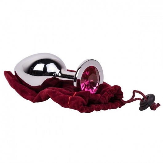 Большой стальной плаг с розовым кристаллом Pink Bubble Gum - 9,5 см. - Erotic Fantasy - купить с доставкой в Нижнекамске