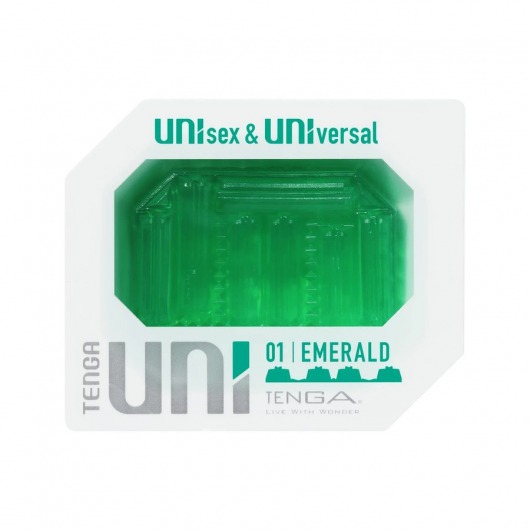 Зеленый мастурбатор-стимулятор Tenga Uni Emerald - Tenga - в Нижнекамске купить с доставкой