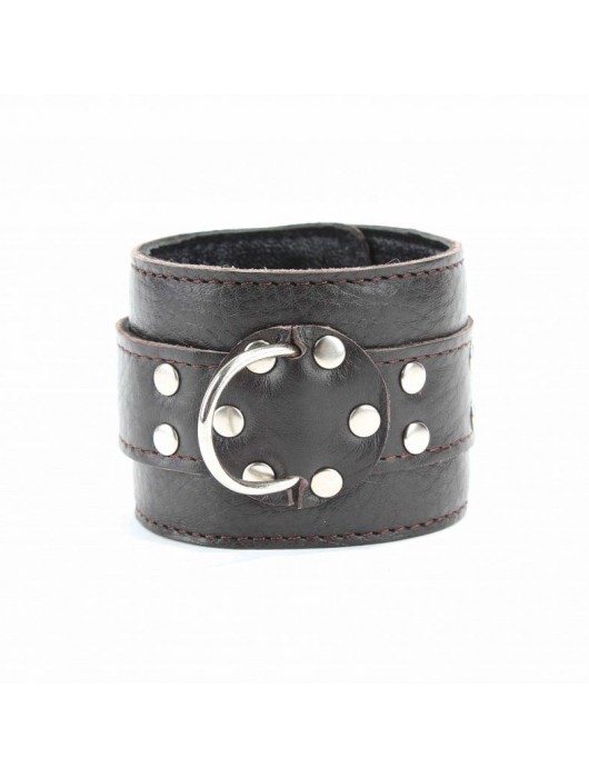 Коричневые оковы из мягкой кожи на металлической цепочке - БДСМ Арсенал - купить с доставкой в Нижнекамске