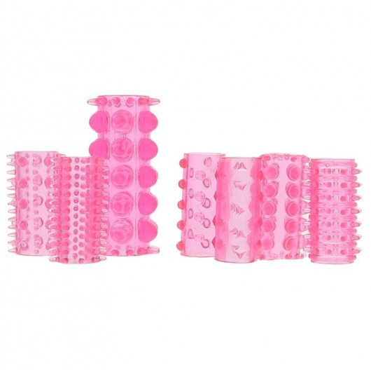 Набор из 7 розовых насадок на пенис ONE-A-DAY PENIS SLEEVES PINK - Seven Creations - в Нижнекамске купить с доставкой