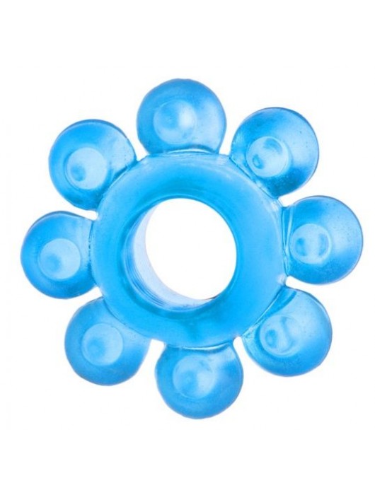 Голубая гелевая насадка-цветок - Toyfa Basic - в Нижнекамске купить с доставкой