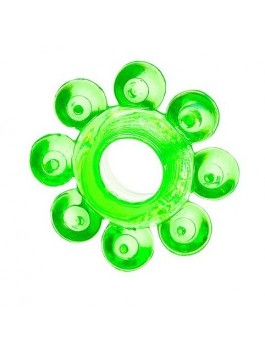 Зеленое эрекционное кольцо-цветок - Toyfa Basic - в Нижнекамске купить с доставкой