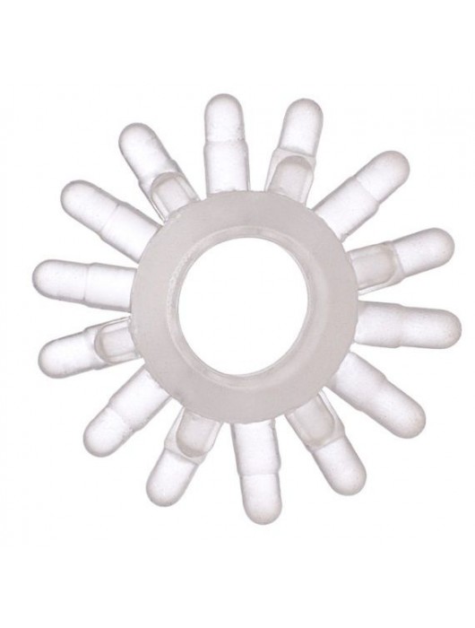 Прозрачное гелевое эрекционное кольцо с шипиками - Toyfa Basic - в Нижнекамске купить с доставкой