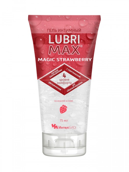 Интимный гель-смазка на водной основе Lubrimax Magic Strawberry - 75 мл. - ИнтелБИО - купить с доставкой в Нижнекамске