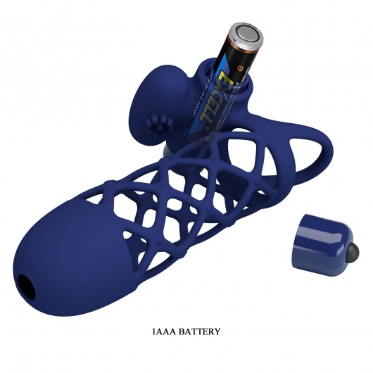 Синяя насадка на пенис Powerful Ring - 13,5 см. - Baile - в Нижнекамске купить с доставкой