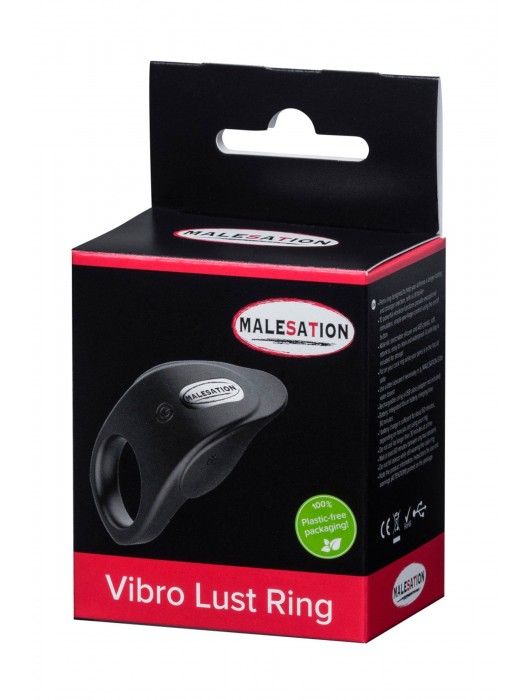 Черное эрекционное виброкольцо Vibro Lust Ring - MALESATION - в Нижнекамске купить с доставкой