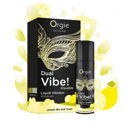 Съедобный жидкий вибратор Dual Vibe! со вкусом лимонного джина с тоником - 15 мл. - ORGIE - купить с доставкой в Нижнекамске