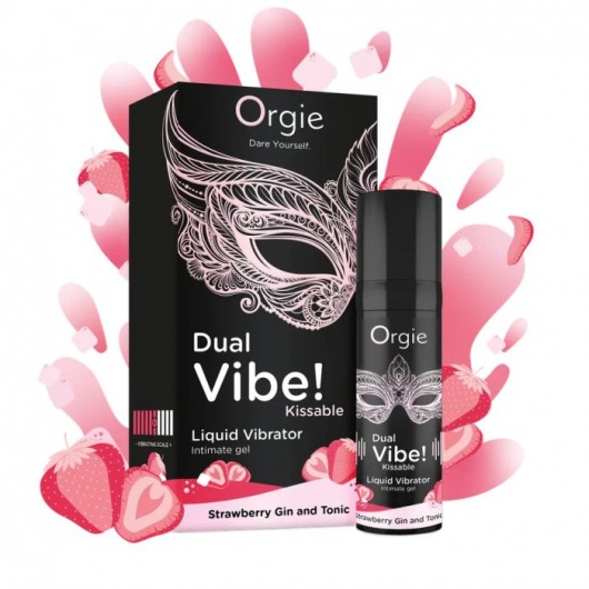 Съедобный жидкий вибратор Dual Vibe! со вкусом клубничного джина с тоником - 15 мл. - ORGIE - купить с доставкой в Нижнекамске