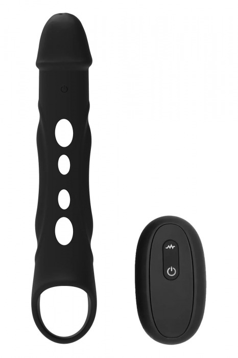 Черная насадка-удлинитель Vibrating Extender With Remote с вибрацией - Dream Toys - в Нижнекамске купить с доставкой