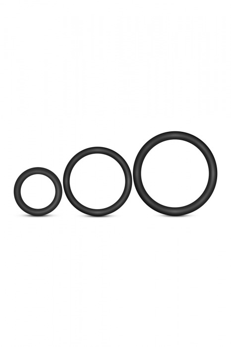 Набор из 3 черных эрекционных колец Cock Ring Set - Blush Novelties - в Нижнекамске купить с доставкой