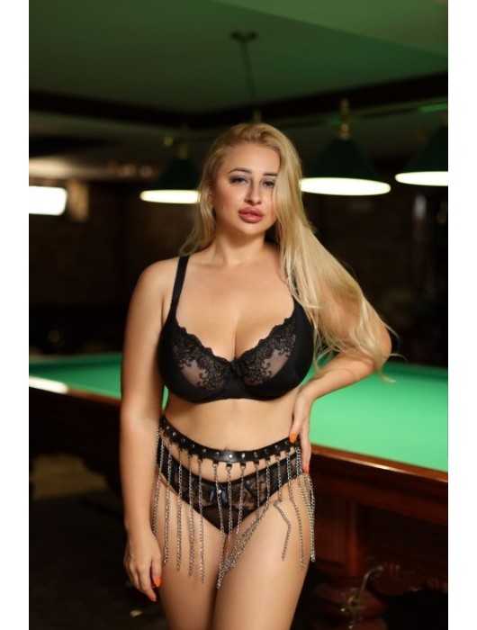 Черно-серебристая портупея-юбка plus size с цепочками - БДСМ Арсенал - купить с доставкой в Нижнекамске