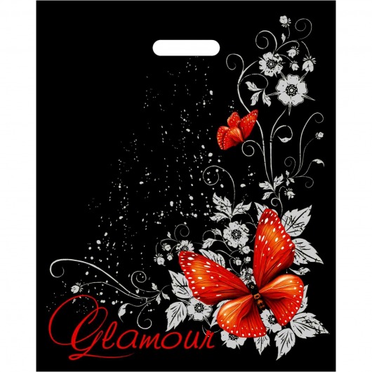 Черный пакет Glamour с вырубной ручкой (38х47 см) - Сима-Ленд - купить с доставкой в Нижнекамске