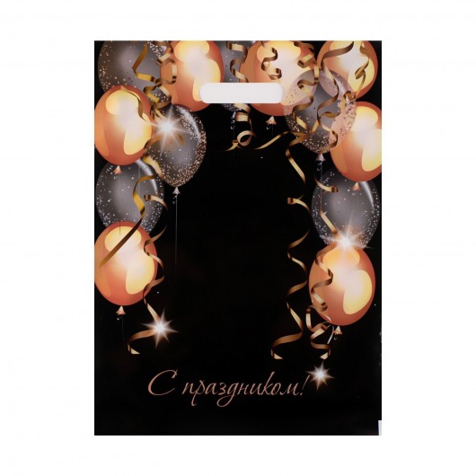 Пакет с вырубной ручкой и принтом в виде шариков (30х40 см) - Сима-Ленд - купить с доставкой в Нижнекамске