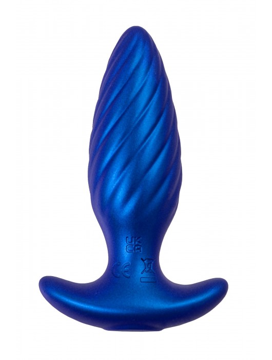 Синяя анальная вибровтулка Closs с управлением через приложение - ToyFa