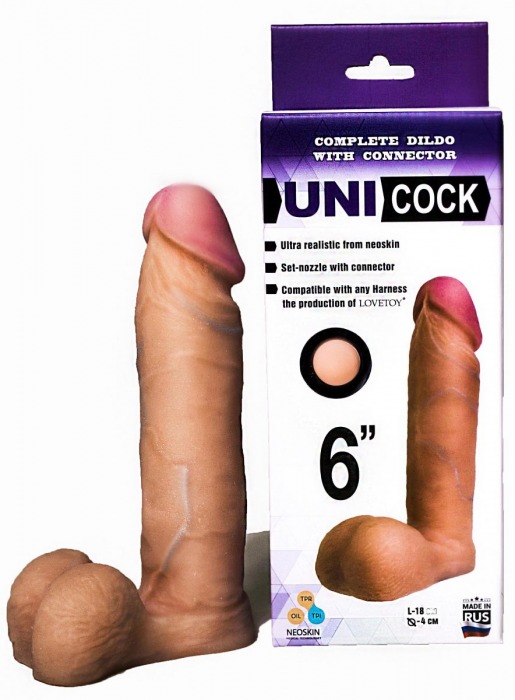 Насадка для страпона фаллической формы UNICOCK 6  - 18 см. - LOVETOY (А-Полимер) - купить с доставкой в Нижнекамске