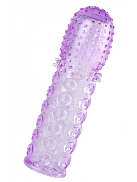 Фиолетовая рельефная насадка на пенис - 13,5 см. - A-toys - в Нижнекамске купить с доставкой