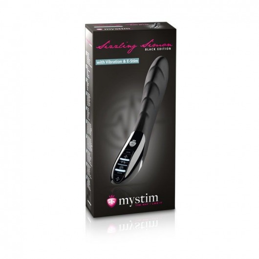 Вибратор с электростимуляцией Sizzling Simon Black Edition - 27 см. - MyStim - купить с доставкой в Нижнекамске