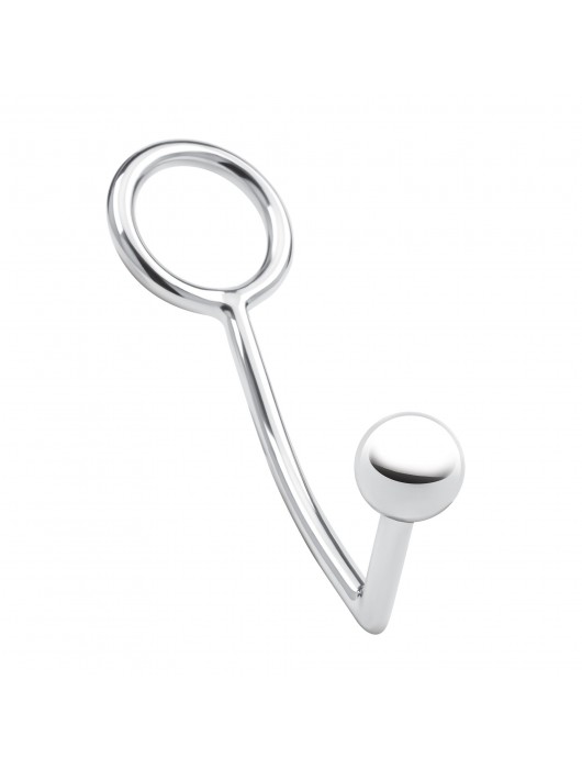 Кольцо на пенис с анальным стимулятором Stainless Steel Anal Hook   Cock Ring - BlueLine - в Нижнекамске купить с доставкой