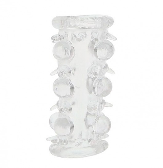 Прозрачная насадка на пенис с шипами и бугорками JELLY JOY LUST CLUSTER CLEAR - Dream Toys - в Нижнекамске купить с доставкой