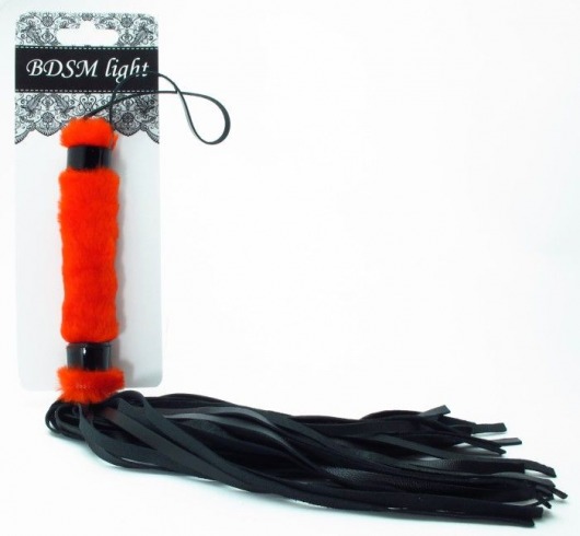 Нежная плеть с красным мехом BDSM Light - 43 см. - БДСМ Арсенал - купить с доставкой в Нижнекамске