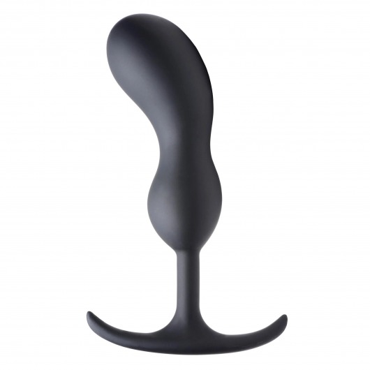 Черный массажер простаты с утяжелителями Premium Silicone Weighted Prostate Plug Large - 18,8 см. - XR Brands - в Нижнекамске купить с доставкой