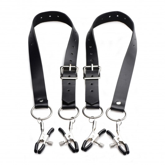 Ремни с зажимами для половых губ Spread Labia Spreader Straps with Clamps - XR Brands - купить с доставкой в Нижнекамске