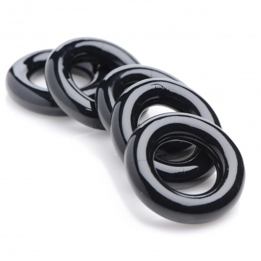 Комплект из 5 черных эрекционных колец для мошонки Ring Master Custom Ball Stretcher Kit - XR Brands - в Нижнекамске купить с доставкой